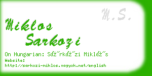 miklos sarkozi business card